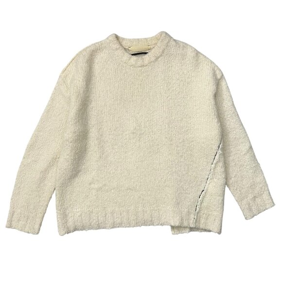 Adnym Atelier Women Chunky Knit Wool Asymmetric Sweater Cream S Lagom Minimalist - Picture 1 of 9